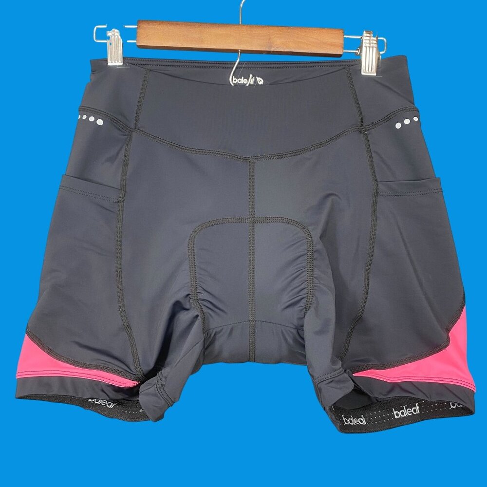 Baleaf Womens Padded Cycling Shorts Black & Pink Size Large Breathable Stretchy